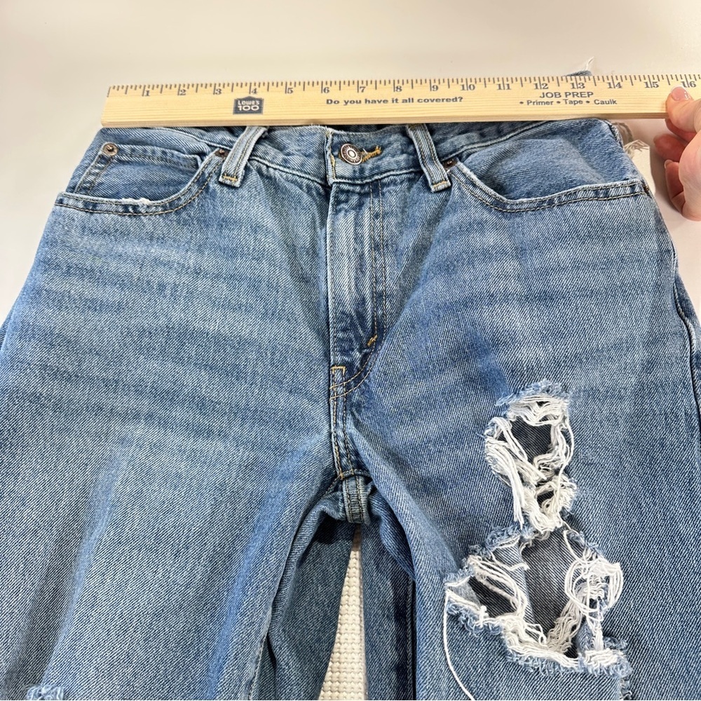 Levi’s 94 Baggy Distressed Jeans High Rise Raw Hem W26 - Picture 10 of 11
